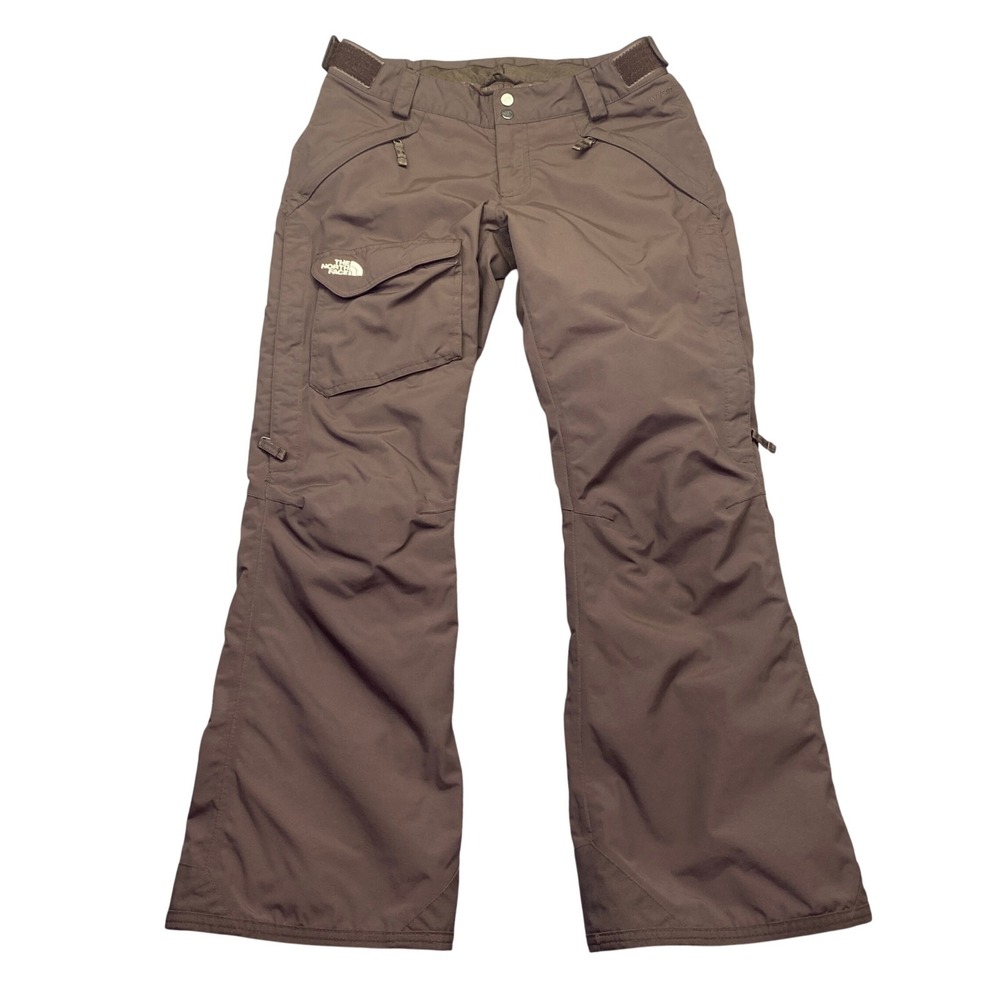 The North Face Womens HyVent Snow Pants Brown Size M Cargo Ski Snowboard 91322